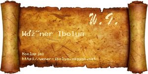 Wéner Ibolya névjegykártya
