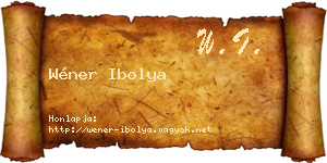Wéner Ibolya névjegykártya